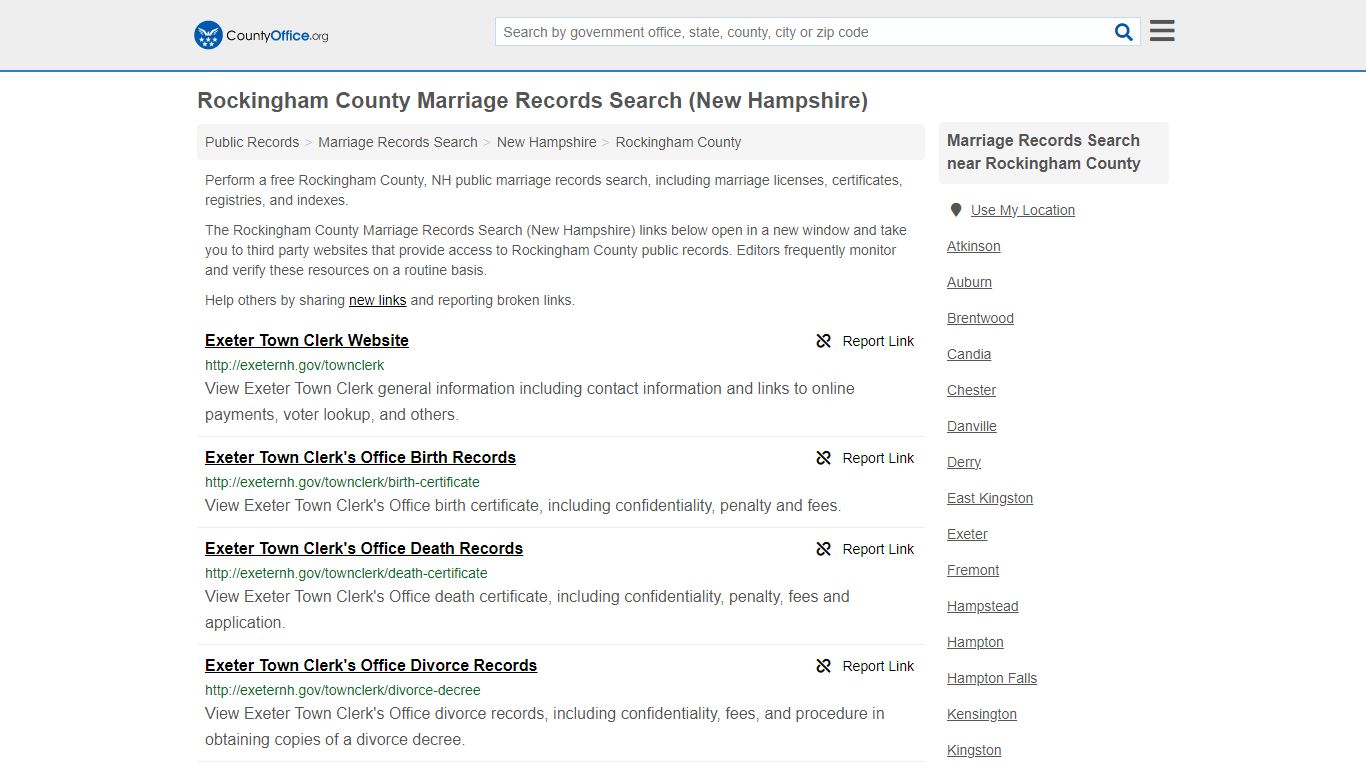 Marriage Records Search - Rockingham County, NH (Marriage Licenses ...